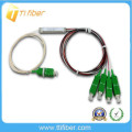 1 * 2 mini tipo tubo de aço FBT Fibra Óptica Splitter / copuler com conector SC